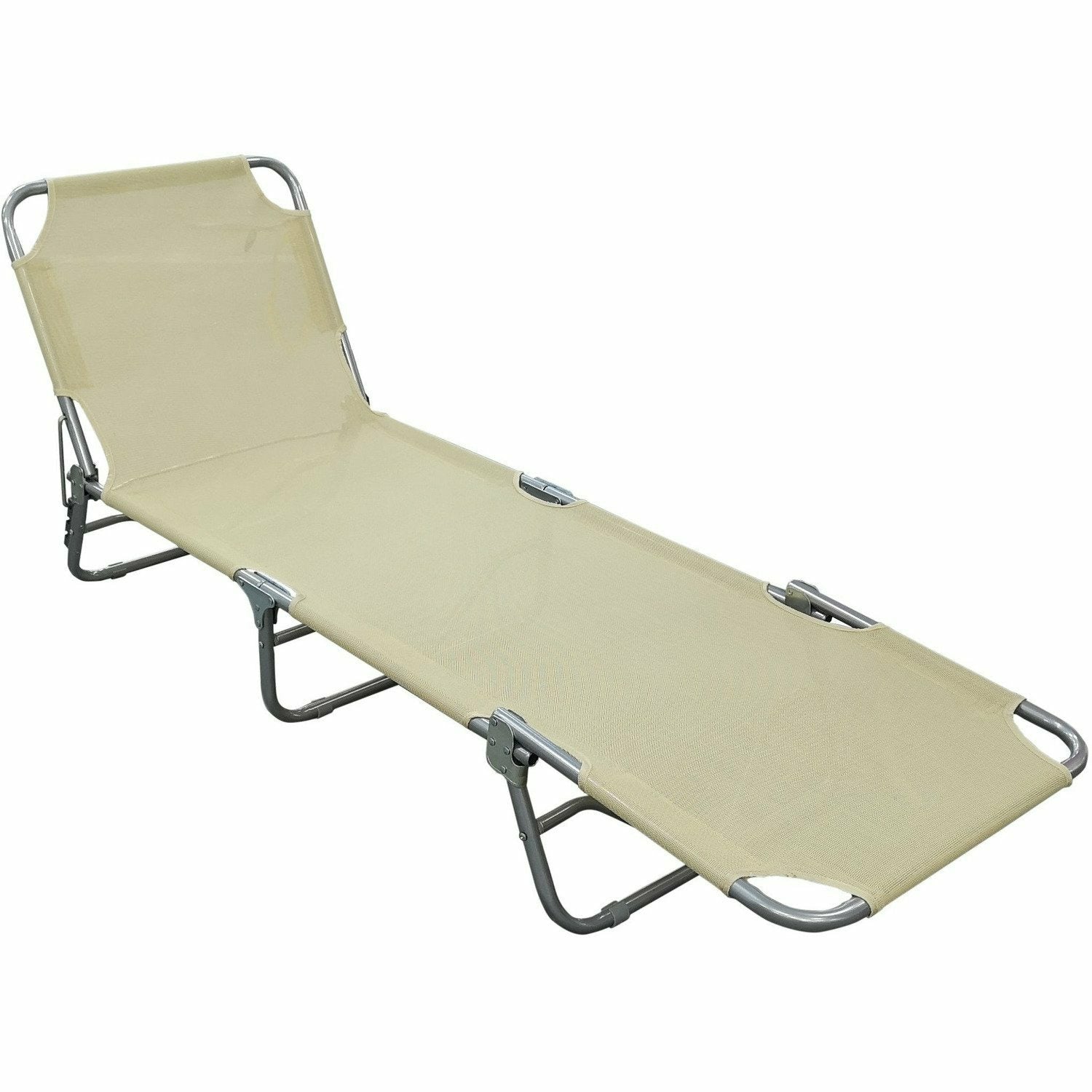 VESTIAMO CASA MARE - Lettino pieghevole in alluminio - h25x190x58 cm